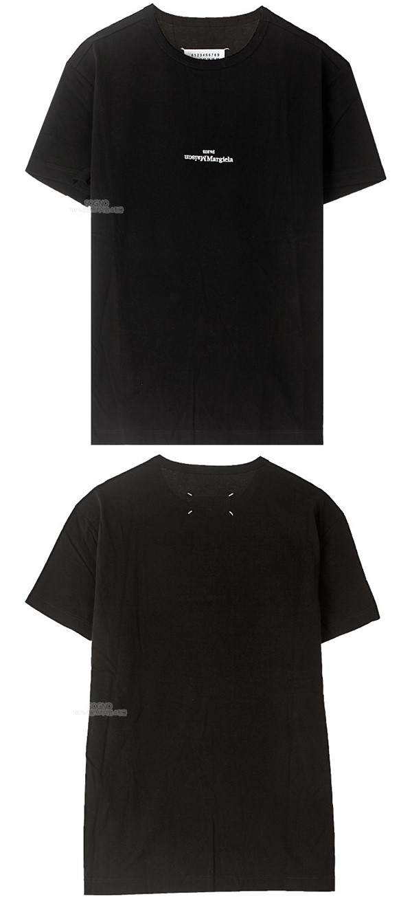Upside-down logo crew-neck T-shirt