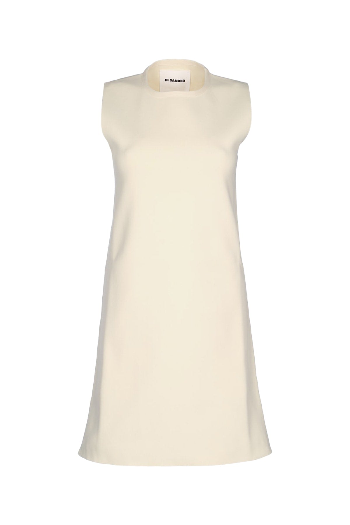 Sleeveless Shift Dress — Beige