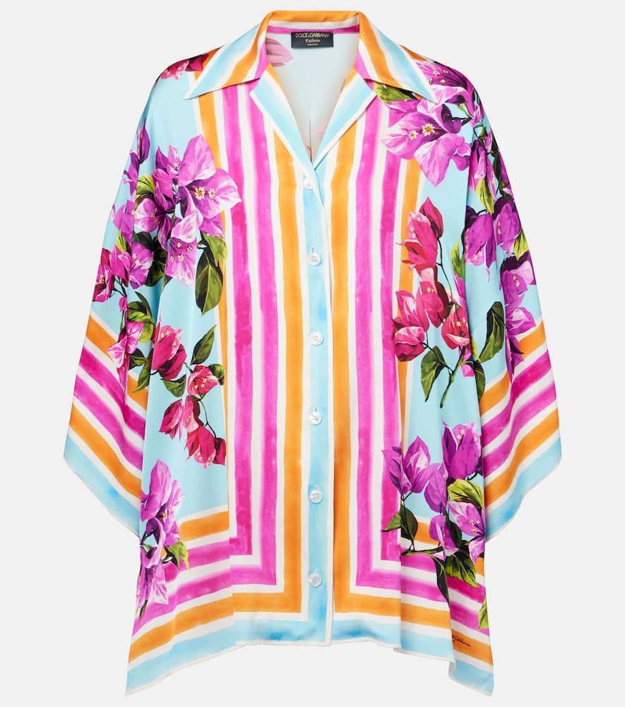 Printed silk-blend shirt