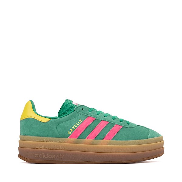 Womens adidas Gazelle Bold Athletic Shoe - Court Green / Lucid Pink / Pure Sulfur