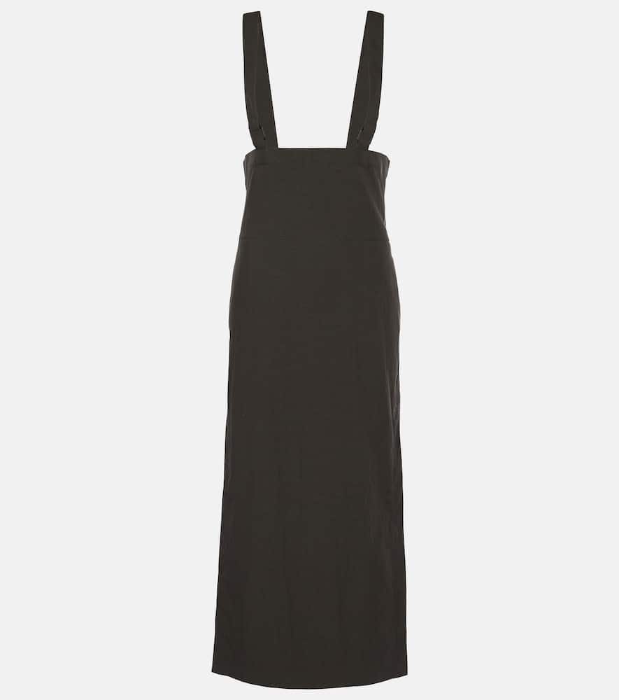 Cotton-blend midi skirt