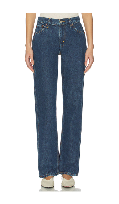 RE/DONE 90s Mid Rise Loose Jeans in Medium Vain - Blue. 26 also