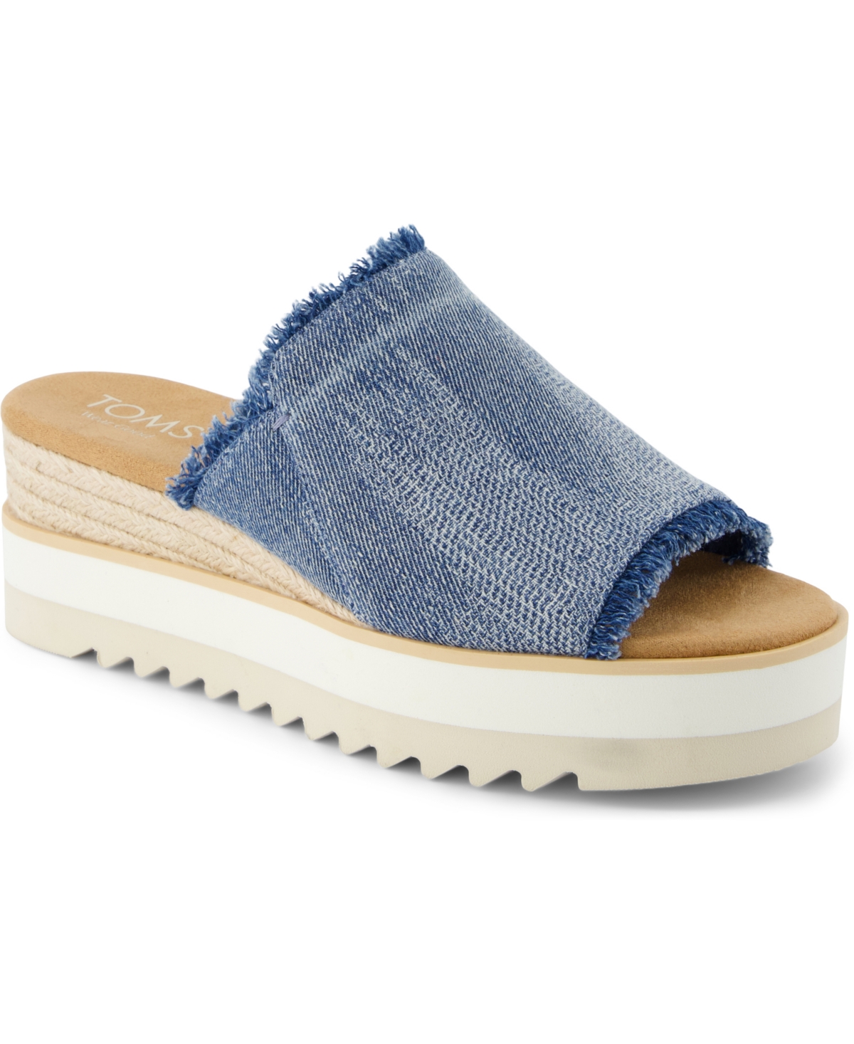 Women's Diana Slip-On Wedge Sandals - Dark Sky Textured Denim, Fray