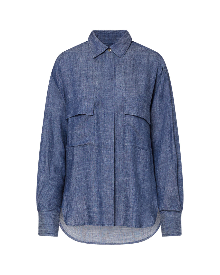 Blue Relaxed Solid Shirt