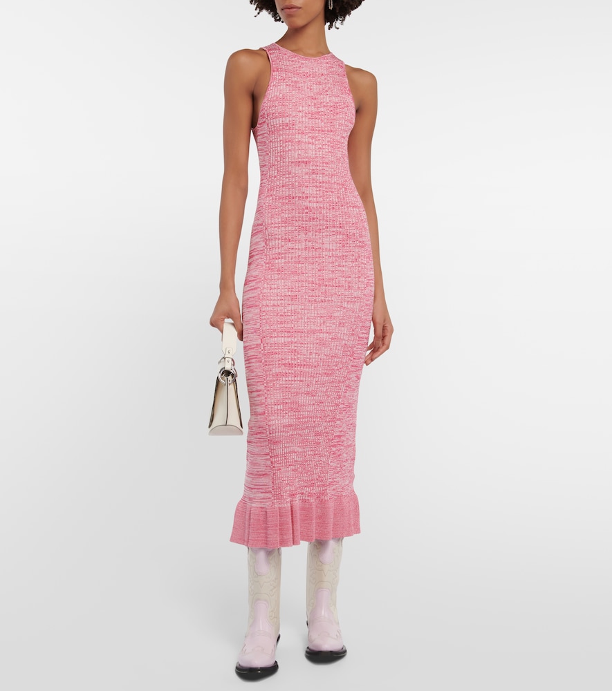 Ganni Ribbed-knit midi dress