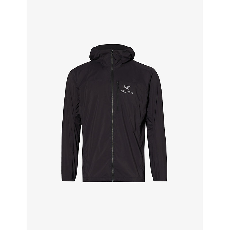 Mens Black Squamish Brand-print Shell Hoody