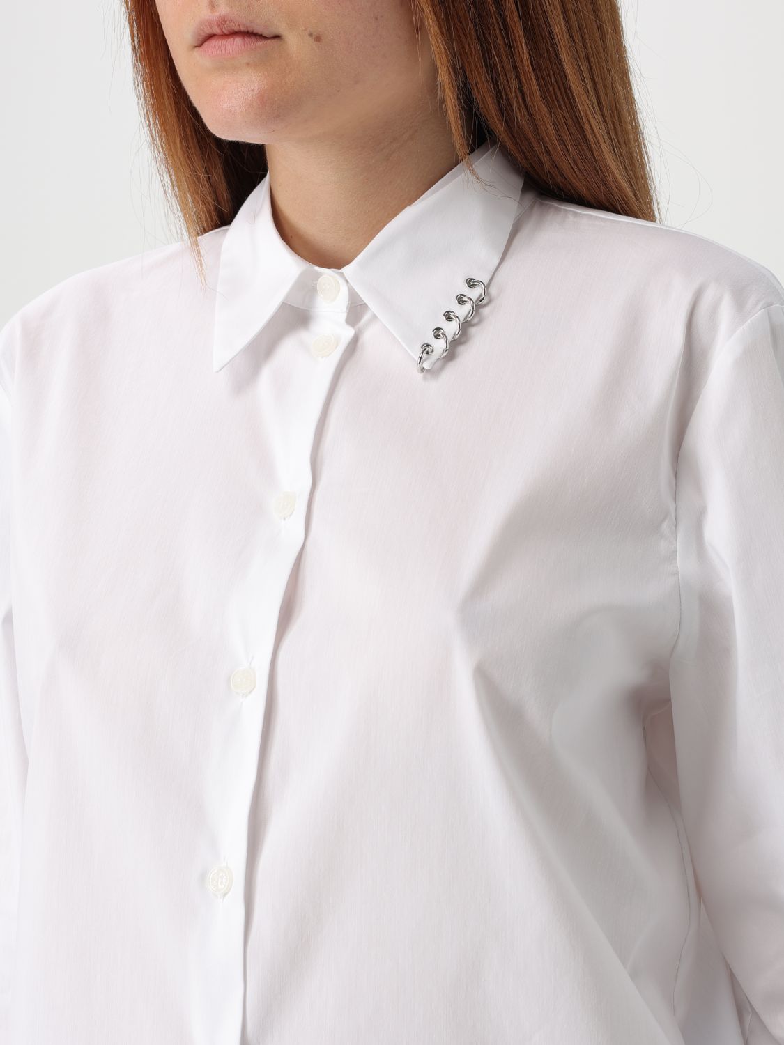 Piercing-detail shirt - White