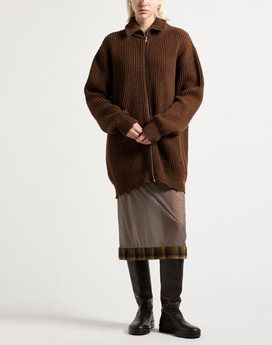 Woman Cardigan Brown Size S Wool, Polyamide