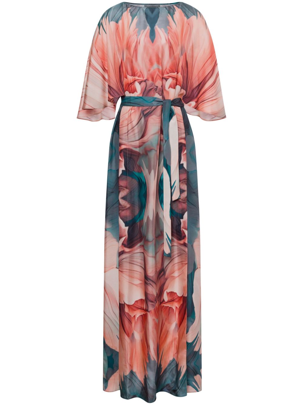 Watercolour silk dress - Blue