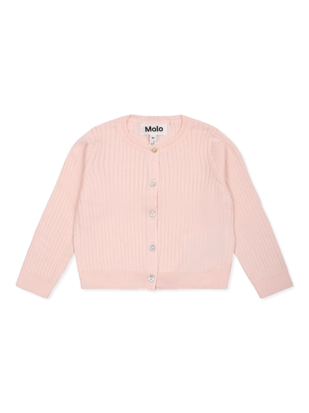 Ribbed-knit organic cotton cardigan - Pink