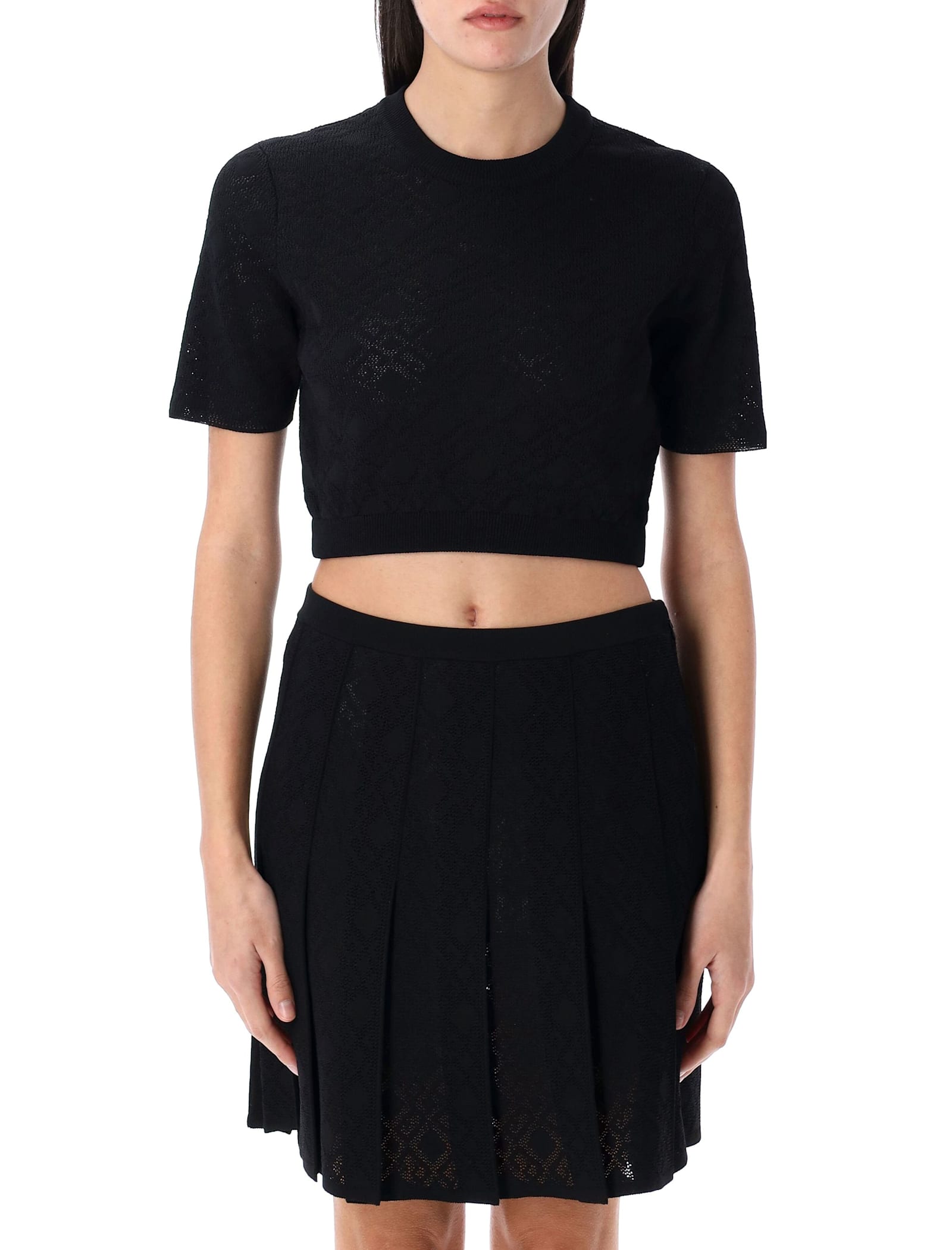 Cropped Sweater In Monogram 72 Jacquard