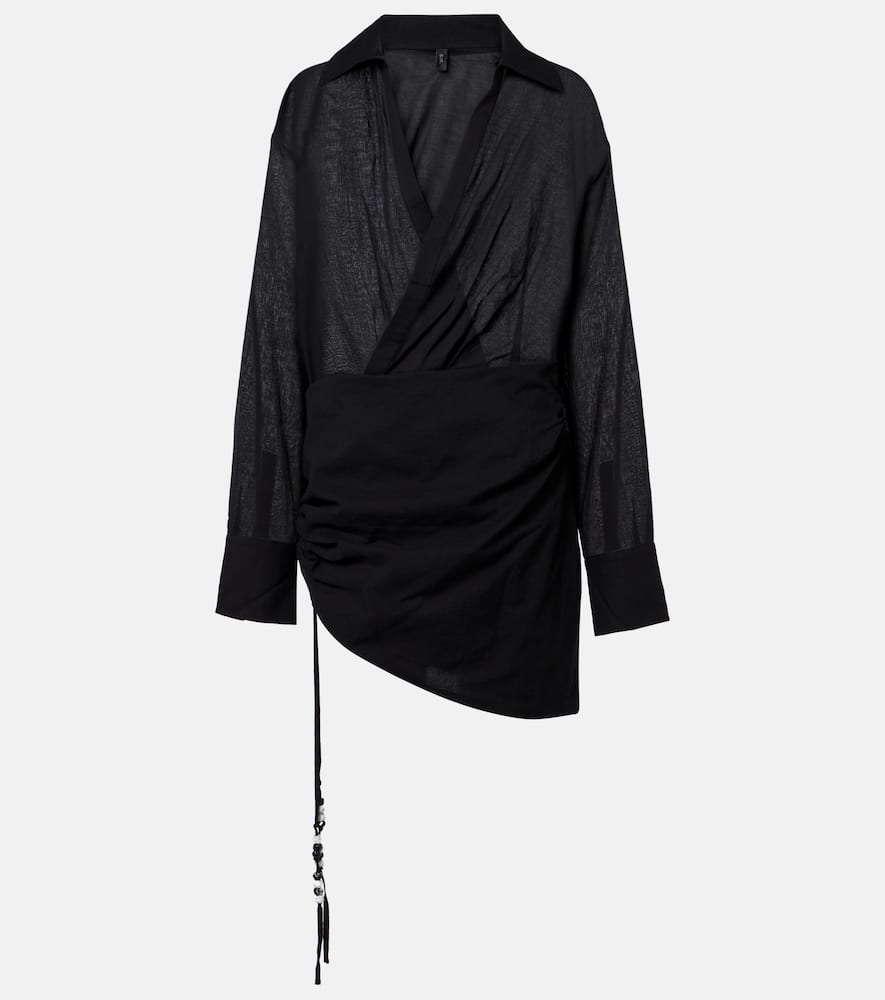 Azura ruched cotton wrap dress
