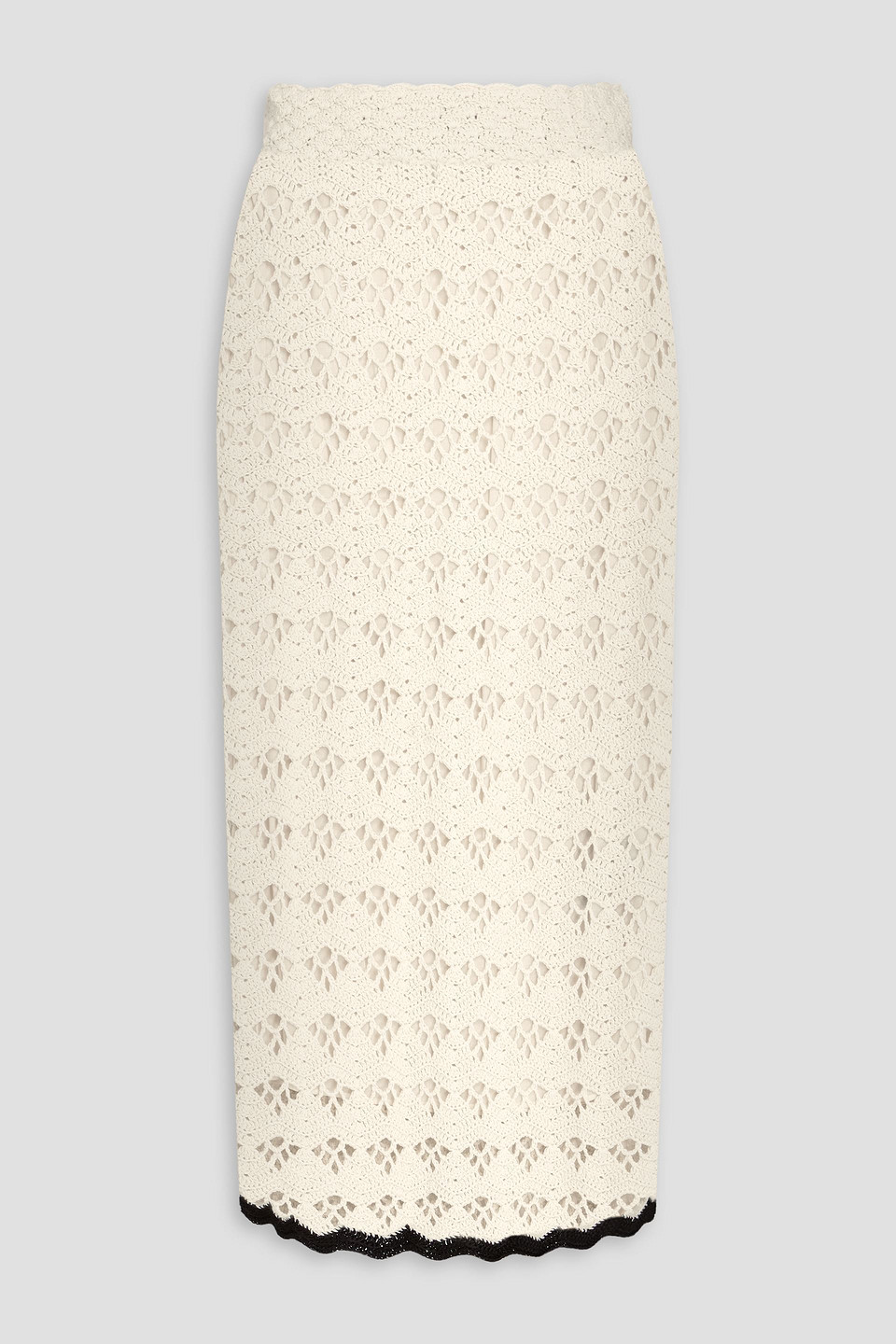 Crocheted cotton midi skirt - White - 1