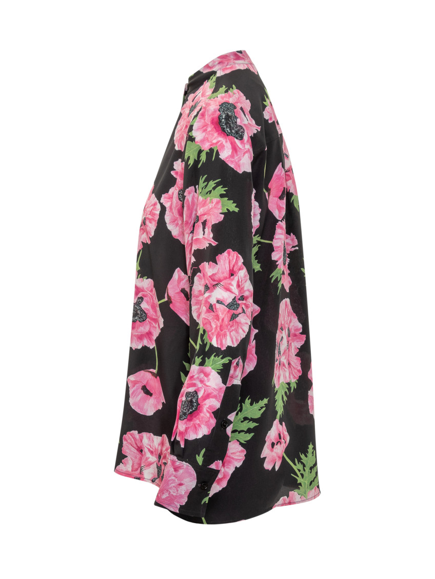 Poppy-printed Long Sleeved Shirt