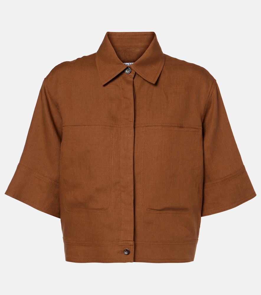 Cropped linen shirt