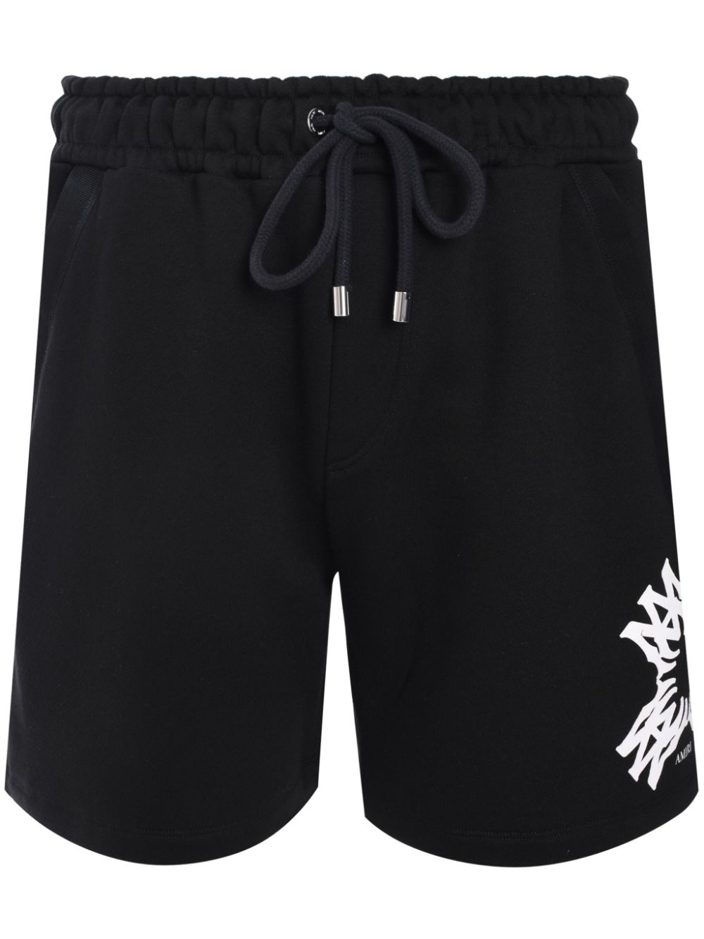 Logo print cotton shorts - Black