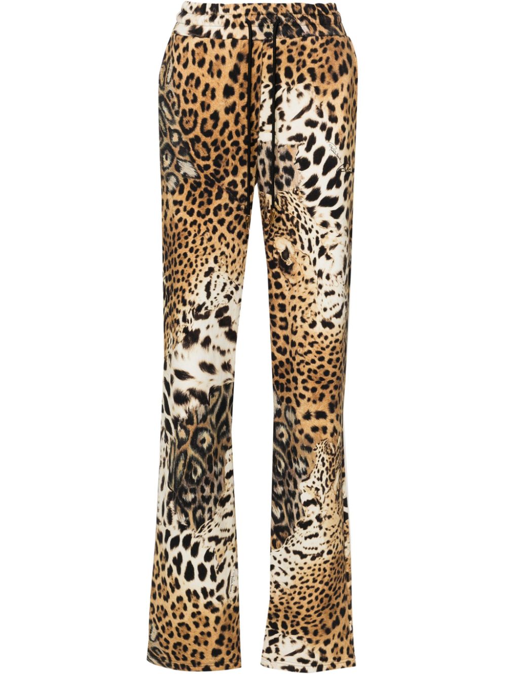 Jaguar Skin-print cotton track pants - Neutrals