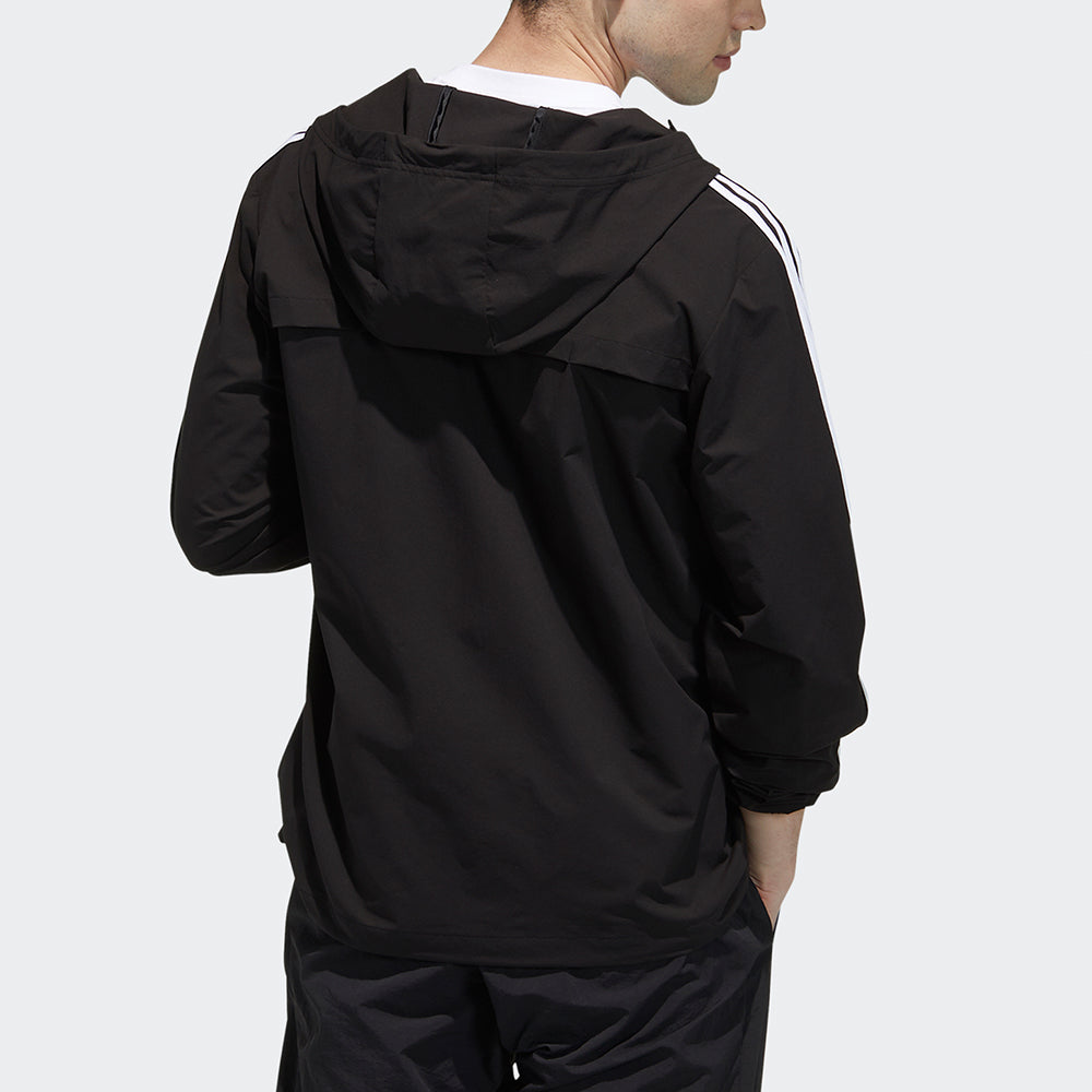 Neo M Ce 3s Wb Classic Stripe Windproof waterproof Sports Hooded Jacket Black