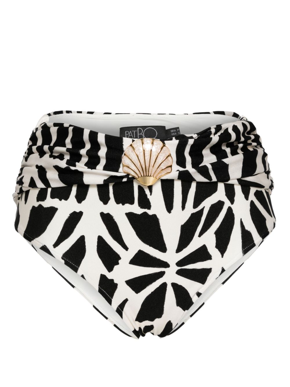 Seashell high-waist bikini bottom - Black