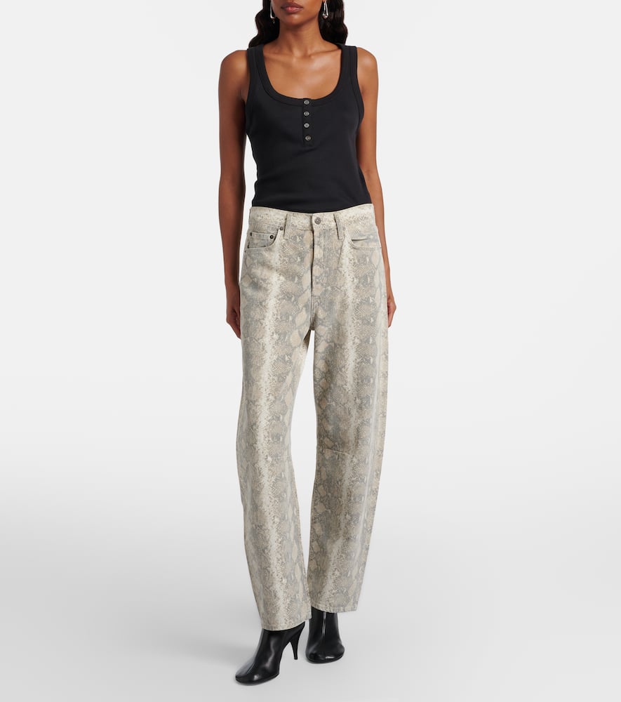 Miro snake-print barrel-leg jeans