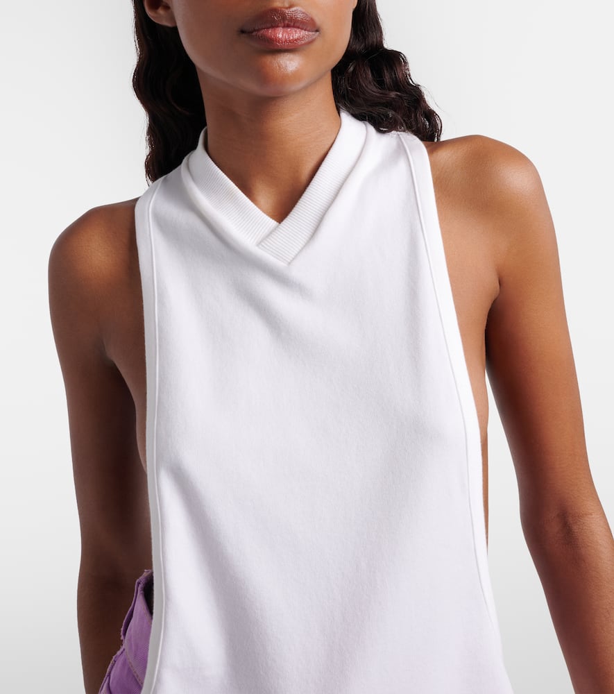 Cotton-blend jersey tank top
