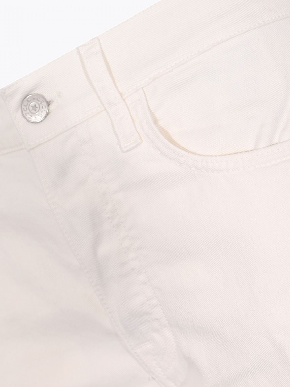 Mid-Rise Flared Jeans in White Stretch Denim