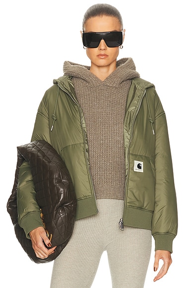 Carhartt WIP Hooded Gadd Jacket in Dollar Green - Olive. M also in