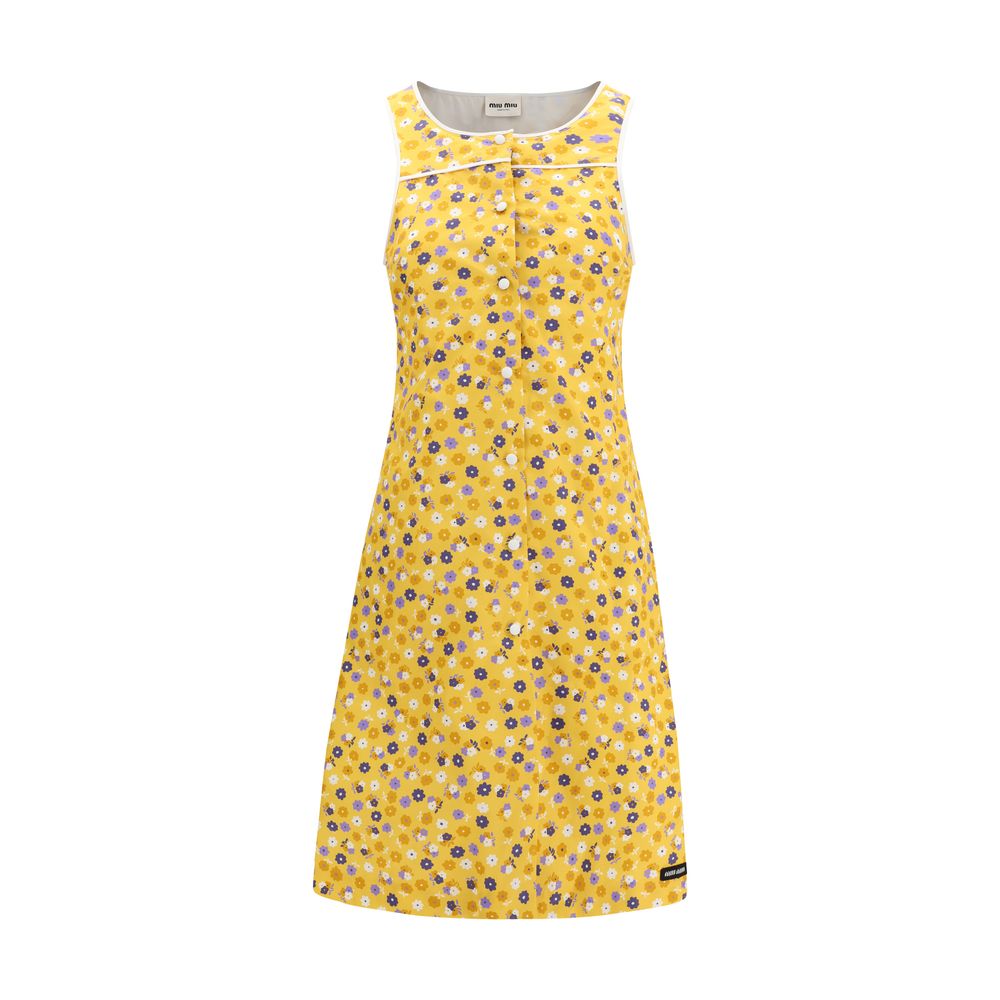 Floral Cotton Dress — Yellow