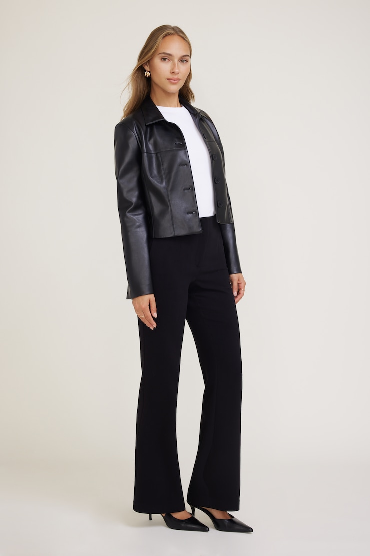 Stevie Slim Bootcut Pants - Black - Women Clothing