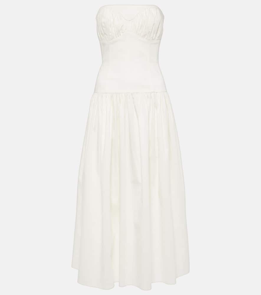 Lauryn strapless cotton midi dress