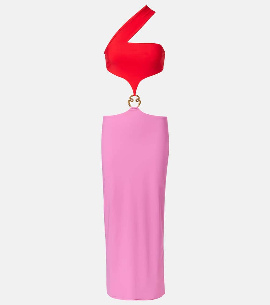 Cutout one-shoulder midi dress