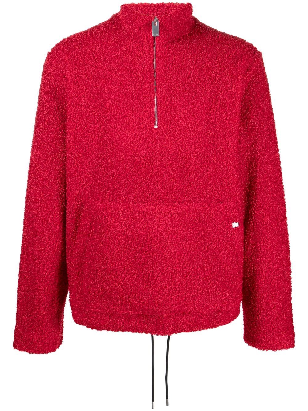 Bouclé half-zip sweatshirt - Red