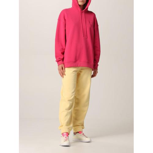 Logo-embroidered oversized hoodie - Yellow