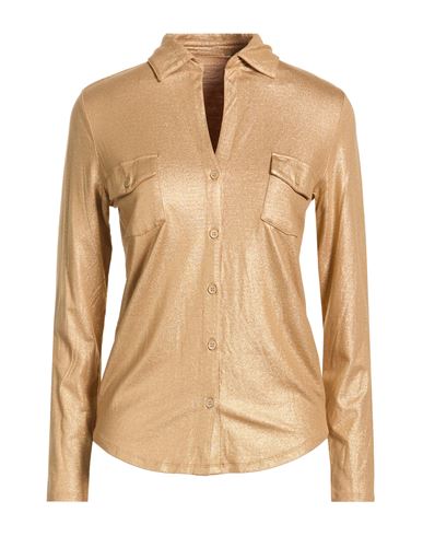 Woman Shirt Gold Size 1 Viscose, Elastane