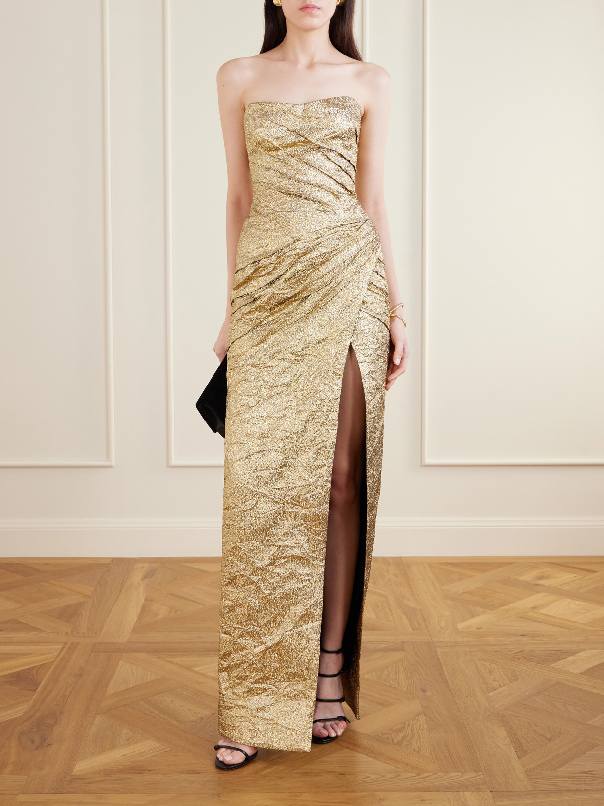 Metallic Jacquard Gown - Gold