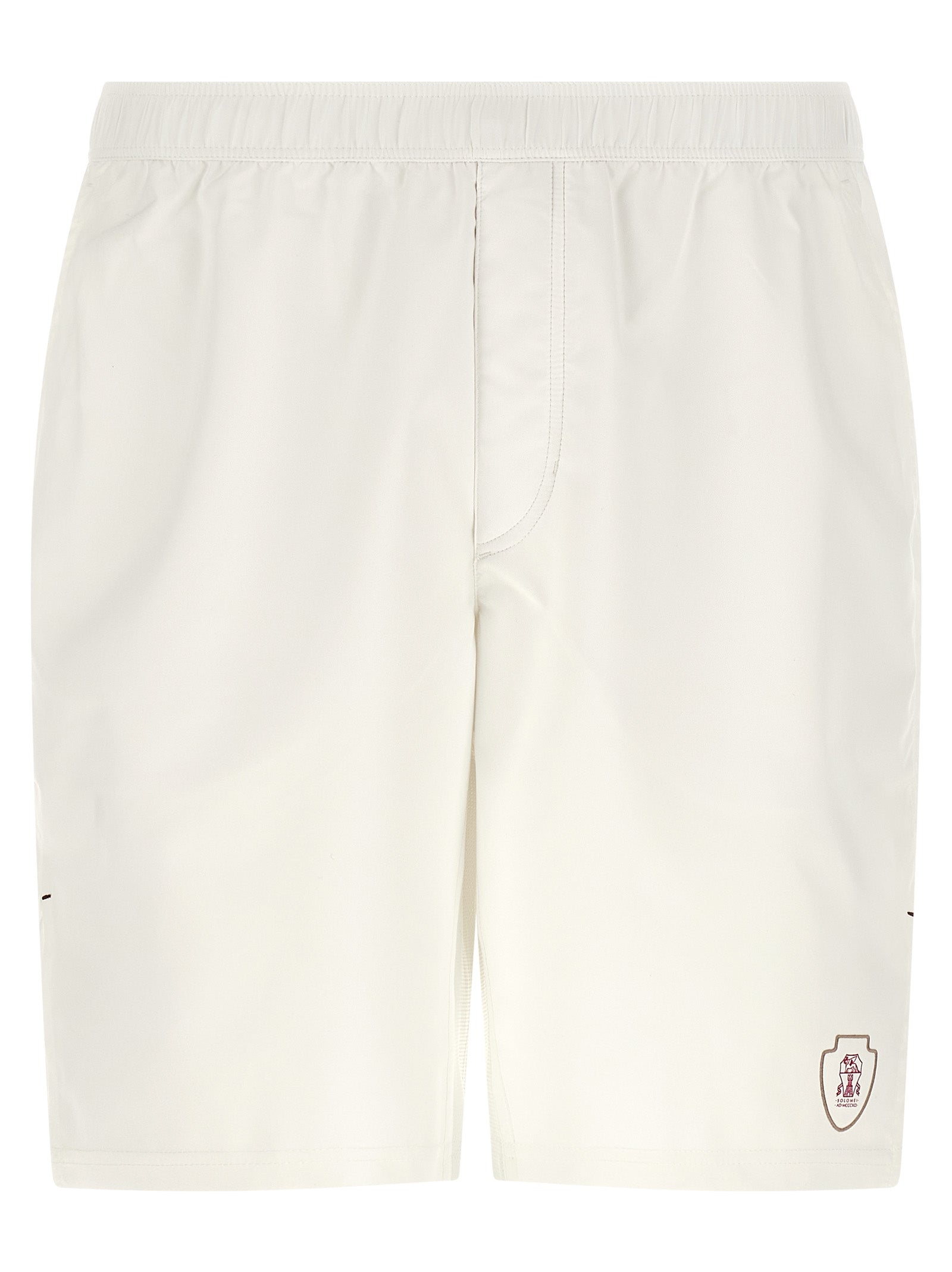 Heraldic Embroidered Bermuda Shorts — White