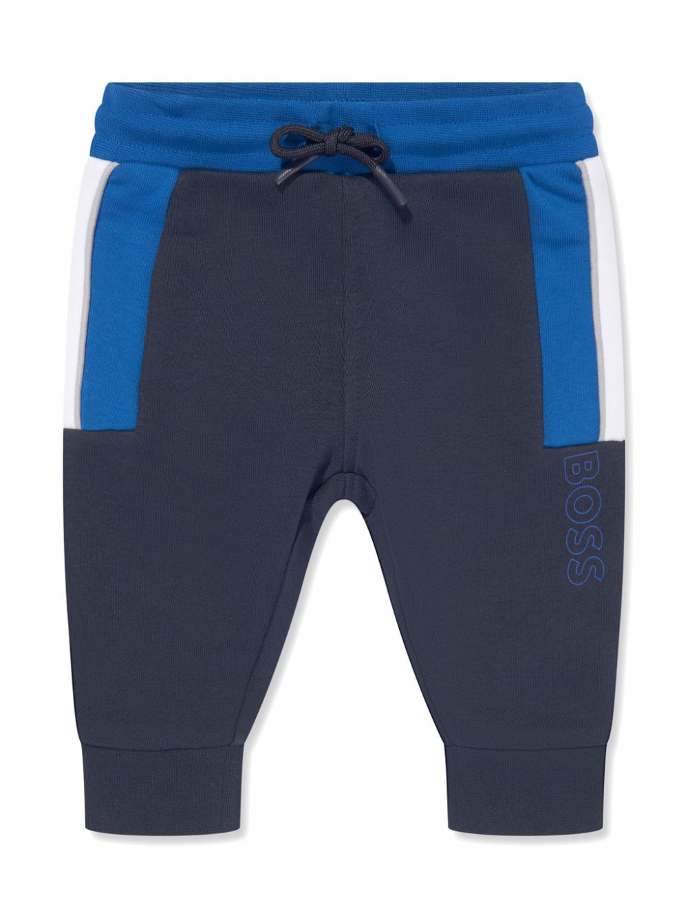 Panelled logo-print track pants - Blue
