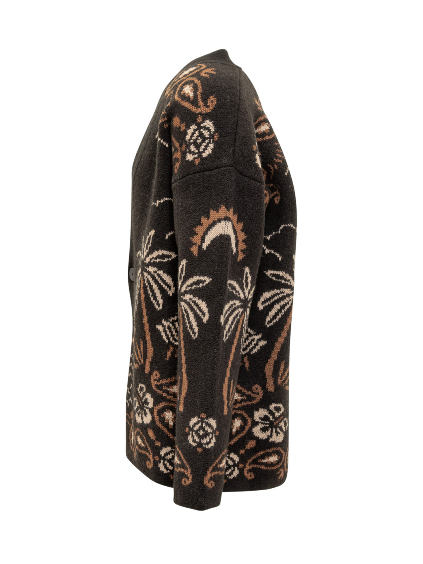 Glimpse Of Eden Palm-tree Paisley Cardigan