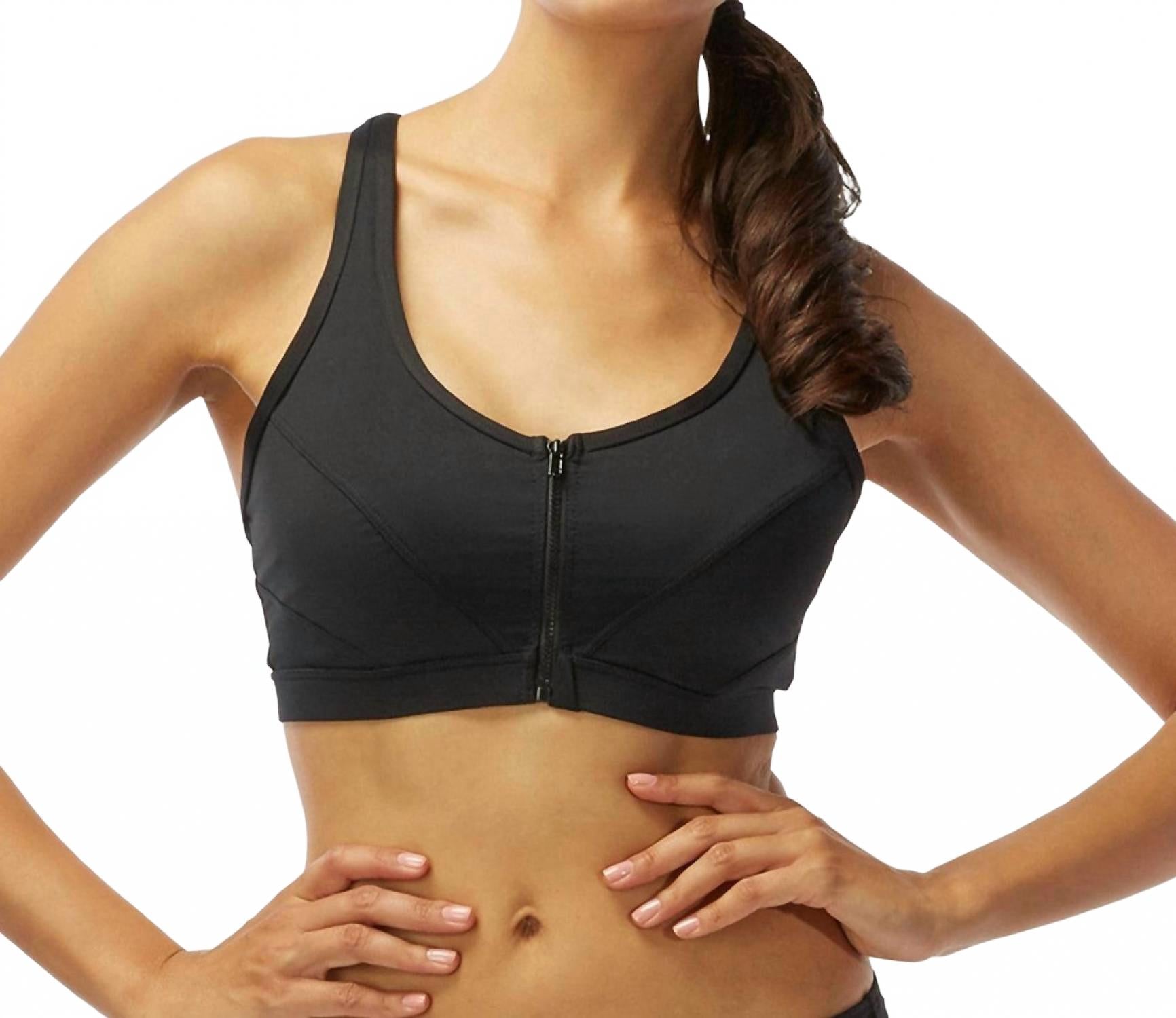 Barbados Dd-Cup Pure Racer Back Zip Front Underwire Bikini Top In Coc Black