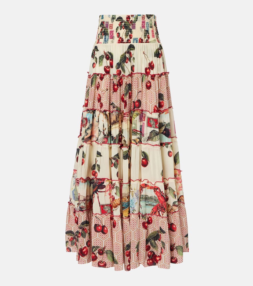 Notes From The Road printed silk maxi skirt