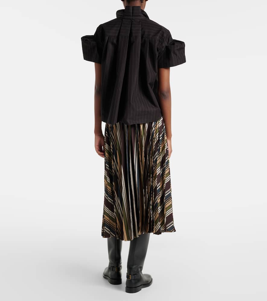 Striped midi skirt