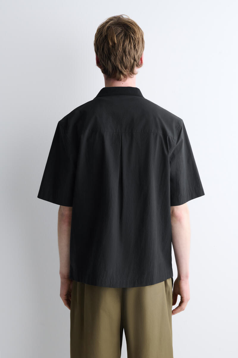 Camp-Collar Cotton Shirt