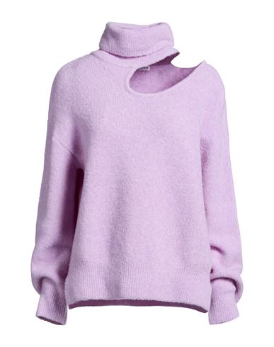 Woman Turtleneck Lilac Size L Merino Wool, Polyamide, Elastane