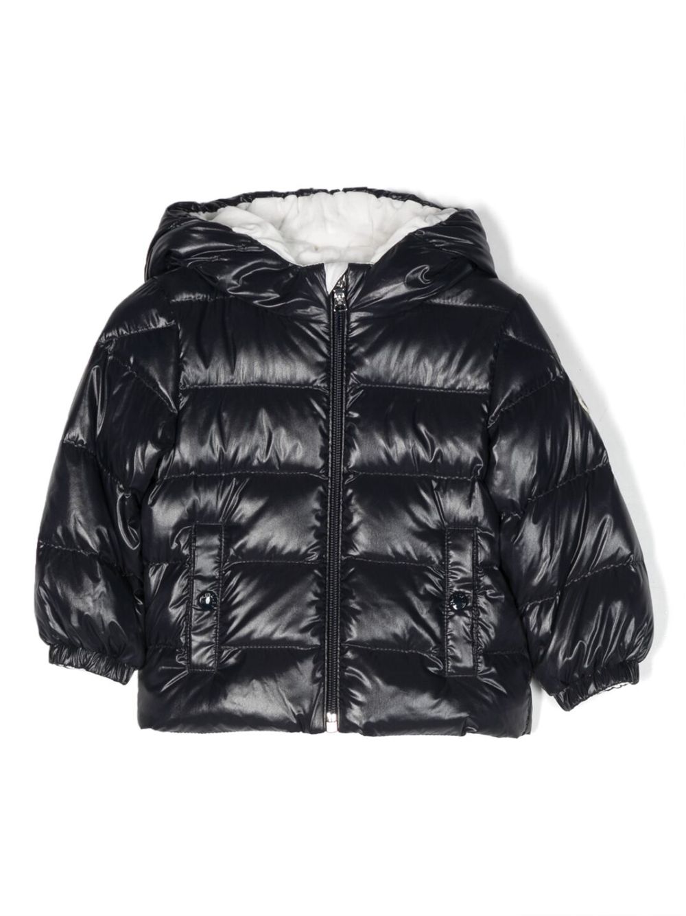 Logo-embroidered hooded padded jacket - Pink