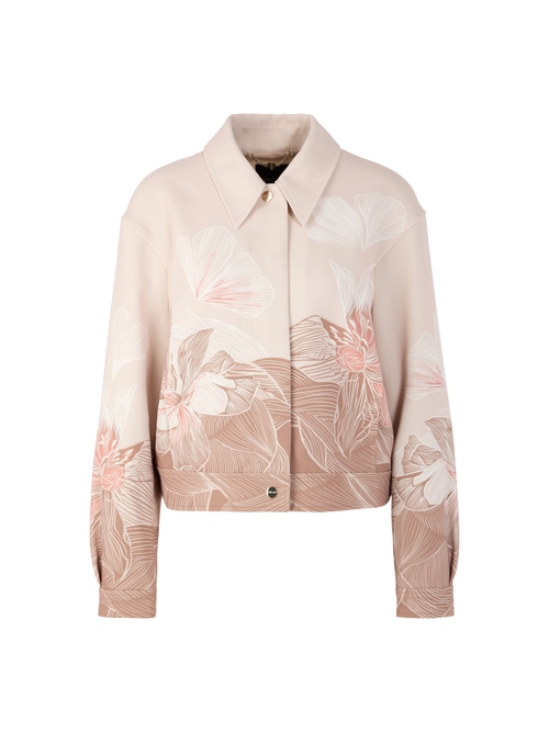 Marc Cain Jacket with print and shirt collar, brown, 34 N