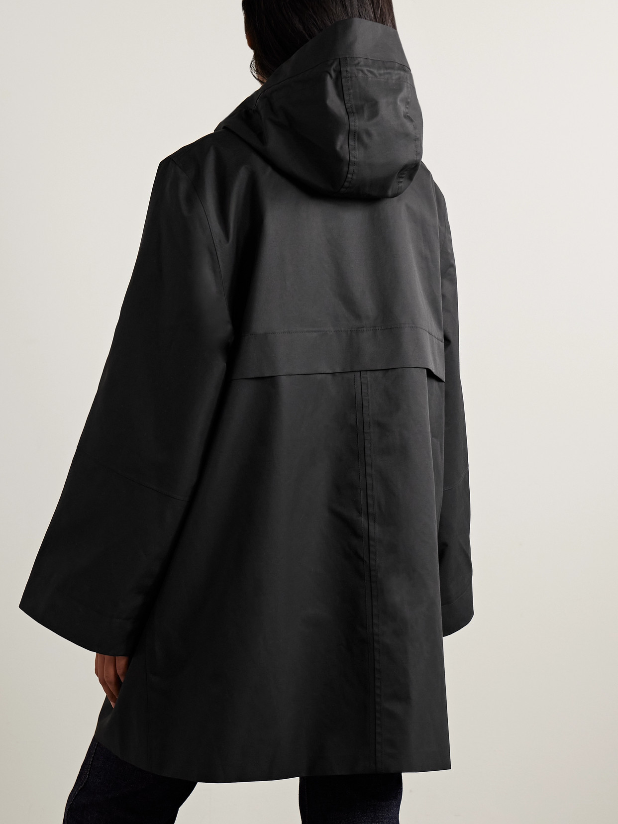 Arla Hooded Waxed Cotton-blend Coat - Black