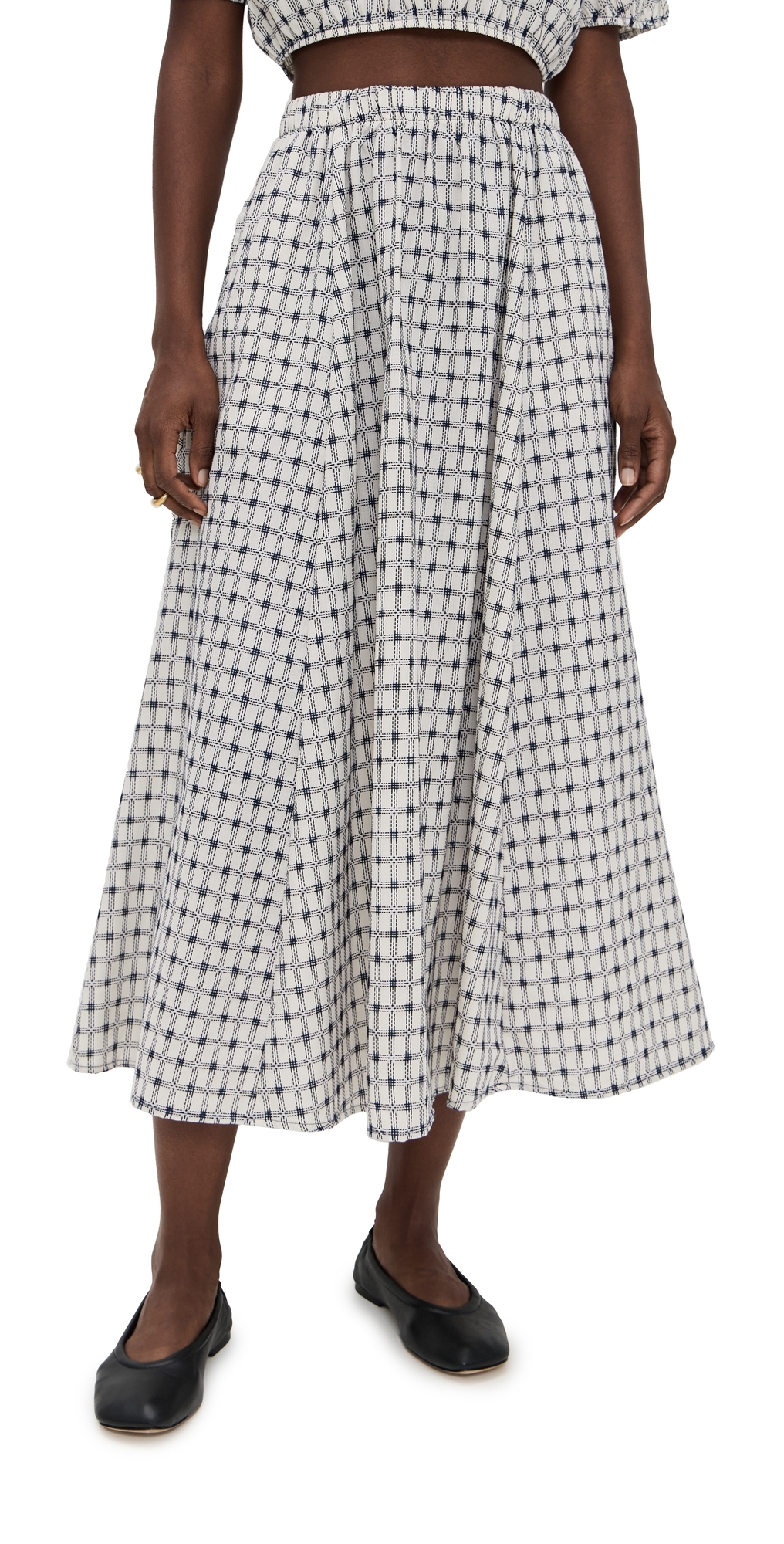 Martha Skirt Gunmetal Plaid