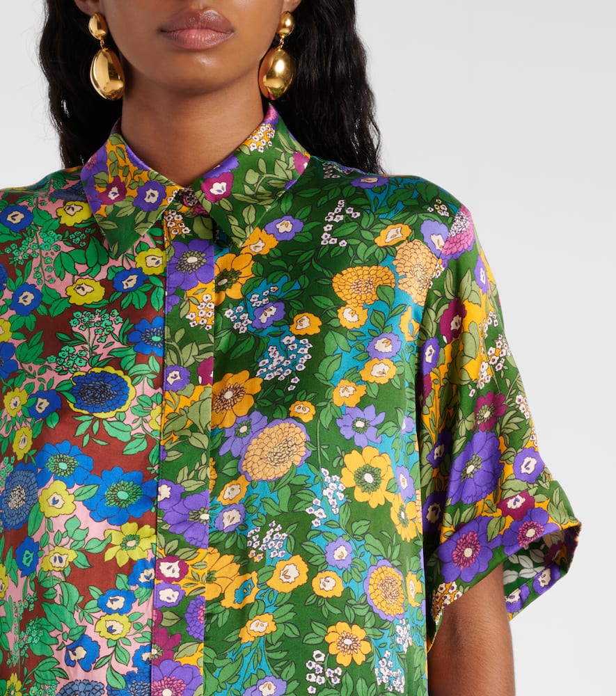 Alémais Printed silk satin shirt