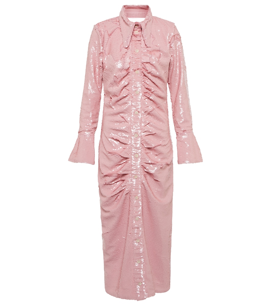 Ganni Sequined shirt dress