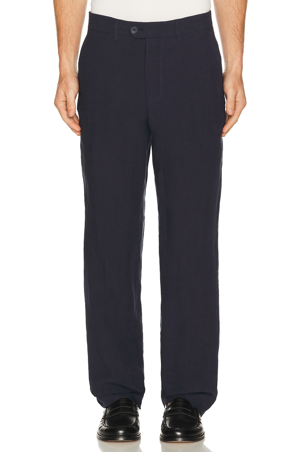Percival Tailored Linen Trousers in Navy - Navy. 36 also